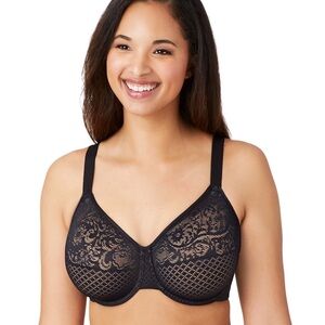 Wacoal Visual Effects Minimizer Underwire Bra 857210 Black Size 34DDD